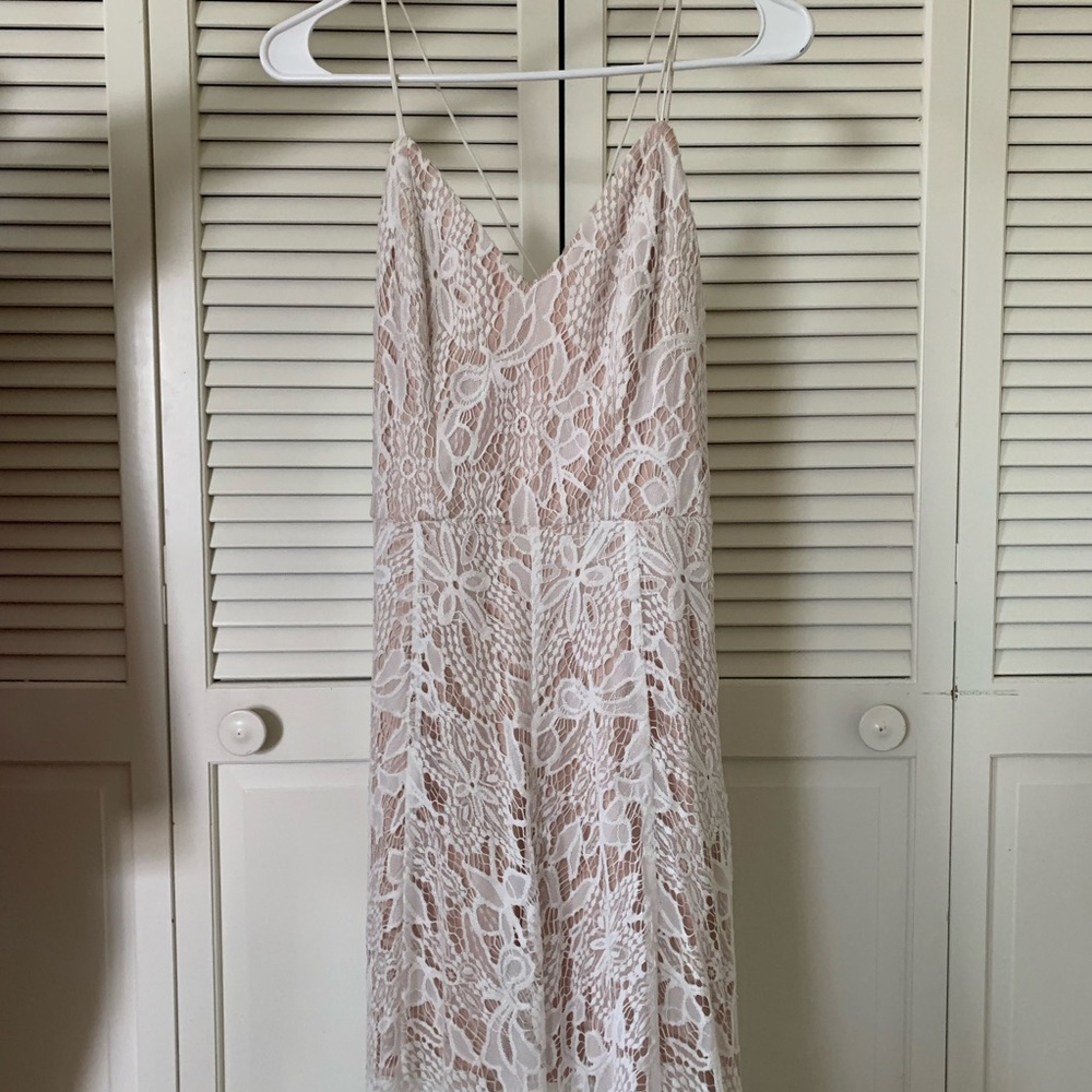 White Lace Midi Dress